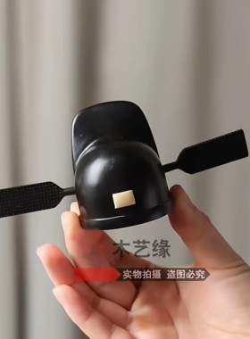 复古明制乌纱状元帽木雕摆件