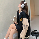 新款已备货-韩式复古黑色百搭减龄棒球服306-24013-P135-K188，女装短外套，浙宝306