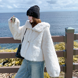 大货已出-超厚实月光白仿皮草连帽外套306-AW123-p205-k298，女装皮草，浙宝306
