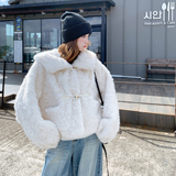 大货已出-超厚实月光白仿皮草连帽外套306-AW123-p205-k298，女装皮草，浙宝306