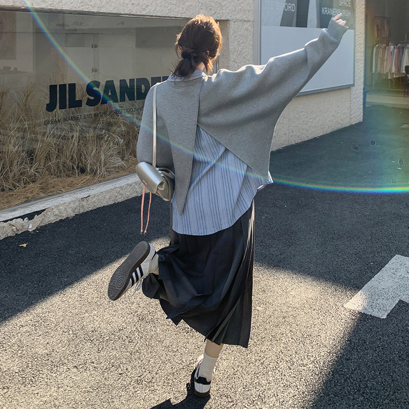 套装轻熟风时尚套装上衣百褶秋季老钱风学院风休闲风春秋显瘦长袖，女装套装/套裙，浙宝290（原306）