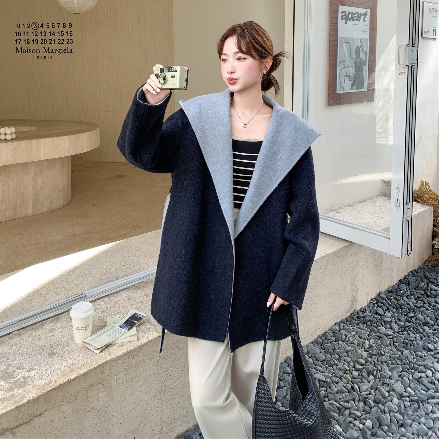 现货-AB面撞色70毛双面斗篷306-AW87-p265-k398，女装毛呢外套，浙宝306