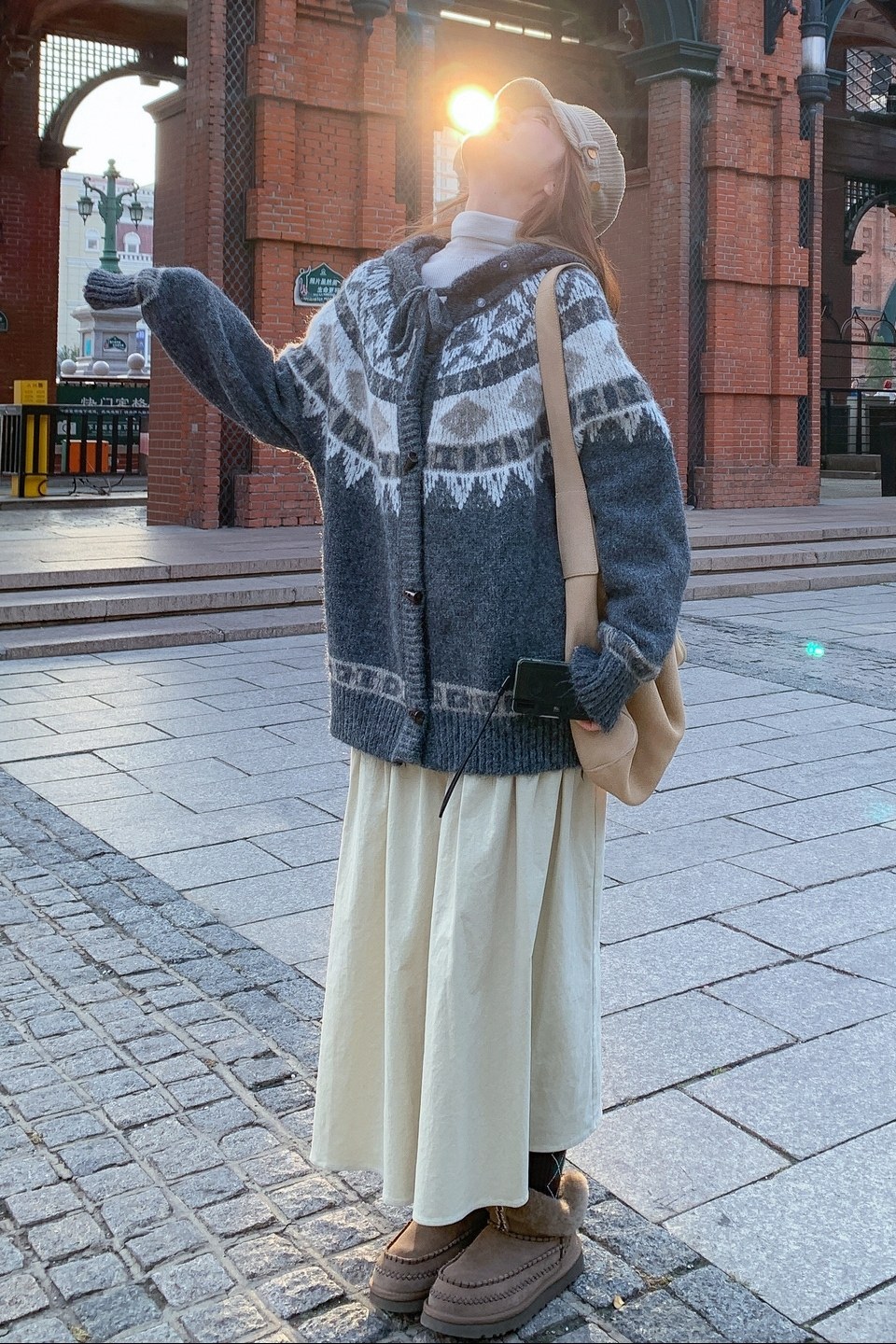 现货-大毛领可拆卸费尔岛毛衣外套306-AW98-p155-k238，女装针织衫/毛衣，浙宝290（原306）