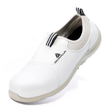 代尔塔松紧系列S2小白鞋超纤PU帮面橡胶底防砸劳保鞋EN ISO 20344