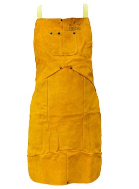 威特仕金黄色皮护胸CE认证 EN 470-1焊接围裙牛皮耐高温焊接围裙