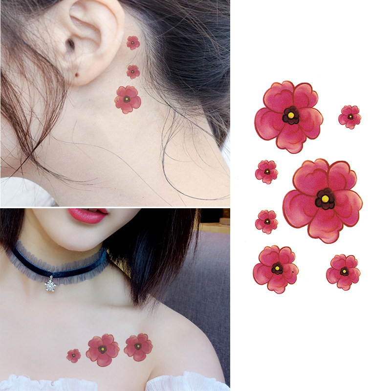 桃花纹身贴纸防水男女款小图案性感化妆舞台妆刺青纹身樱花贴