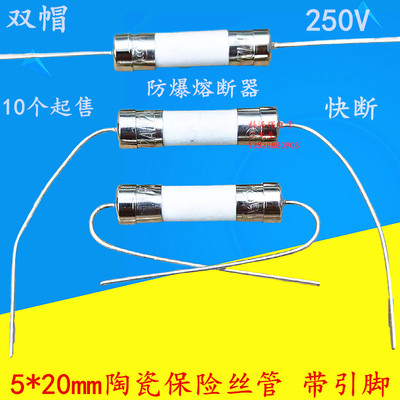 陶瓷保险丝管带引脚5*20快断