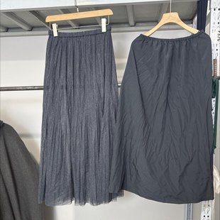 c新款 两件套纱裙亮晶晶 100 腰围60 f码