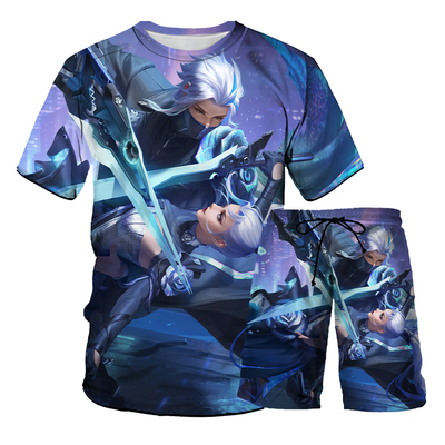 王者荣耀兰陵王花木兰默契交锋套装夏季筒裤宿舍男女款沙滩裤潮流