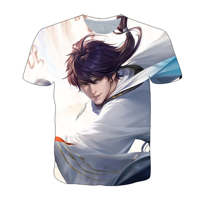 王者荣耀李白诗剑行衣服3D印花男女短袖t恤春夏青少年儿童cos上衣