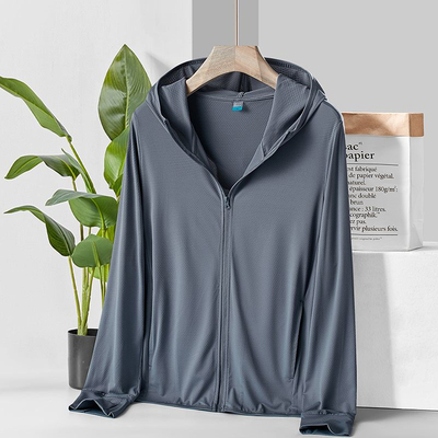 冰丝防晒服男装高端夏季薄款网眼户外休闲款运动透气外套防紫外线