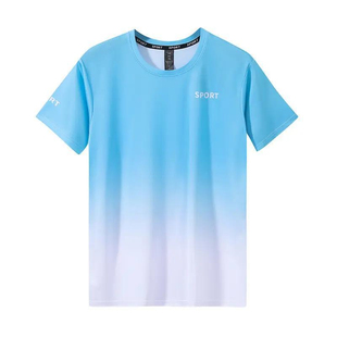 透气冰丝男士网眼宽松t恤健身羽毛球服夏季薄款运动服短袖跑步