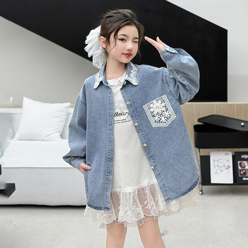 轻奢女童春秋新款打底衫外套套装