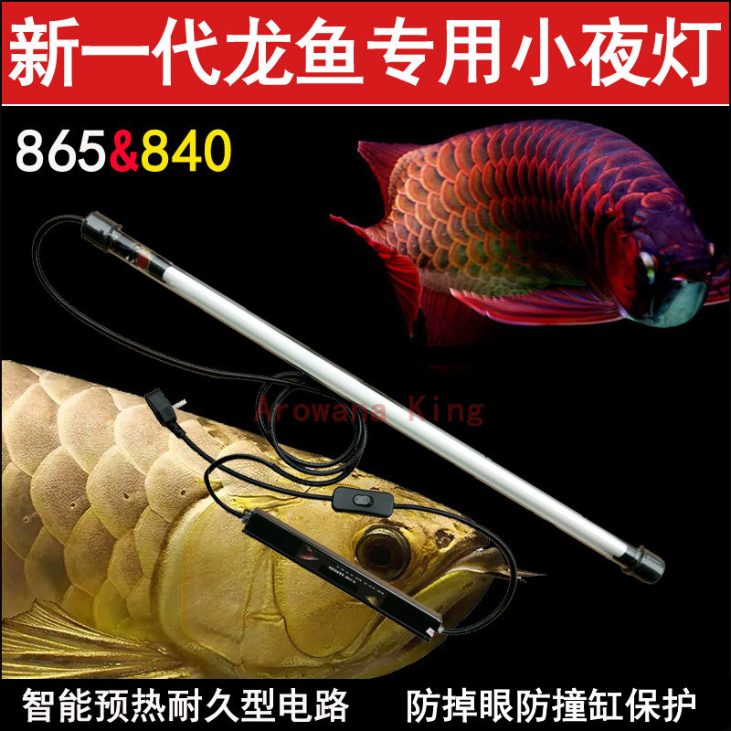 龙鱼王865潜水灯T5小夜灯840红金龙鱼灯水中灯防掉眼防撞缸龙鱼灯