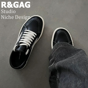 Cleanfit ro倒三角厚底休闲板鞋男美式复古内增高低帮鞋子男潮流