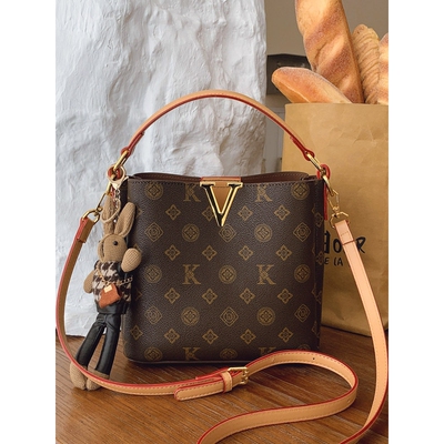 Clean Knock复古水桶包包女式大容量老花高级感通勤斜挎包手提包