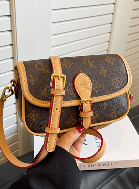 Clean Knock马鞍包女2026新款小众老花腋下单肩包时尚斜挎包小包