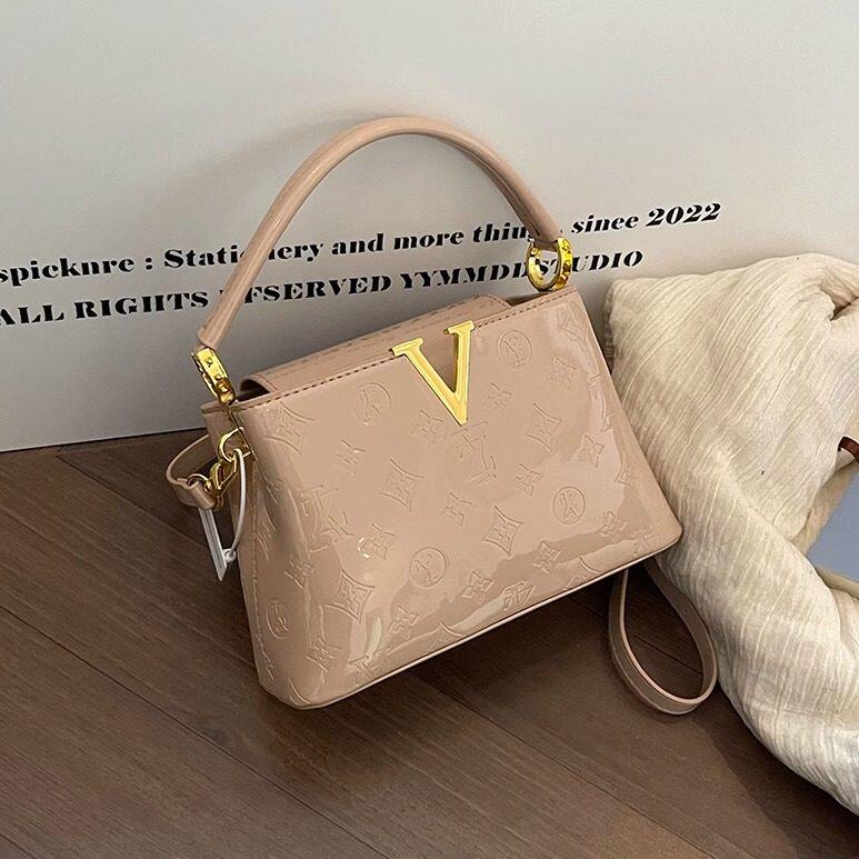 Clean Knock红色戴妃包女包手提斜挎包高级感时尚女包漆皮水桶包