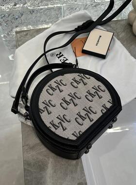 Clean Knоck圆形包包高级感单肩斜挎包小众复古小包圆饼老花女包