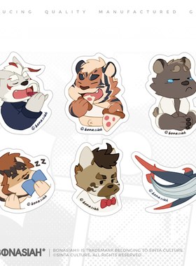 BON|平行合租日记 手机屏幕清洁绒布贴纸 卡通可爱FURRY全兽出击