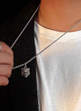 虎头s925银十字链男女动物