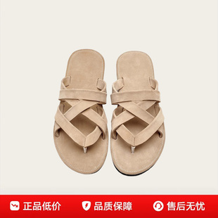 日本品牌LP牛皮人字拖鞋男士时尚透气夹脚凉拖鞋个性复古沙滩男鞋