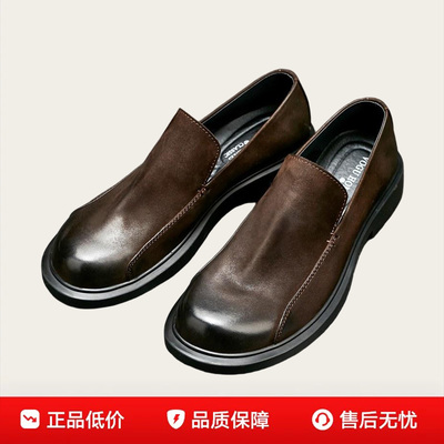 日本品牌LP真皮男鞋透气牛皮休闲鞋软底圆头系带鞋潮流一脚蹬皮鞋