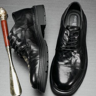 日本代购LP男鞋2025年夏季时尚透气正装商务鞋厚底圆头皮鞋爸爸鞋