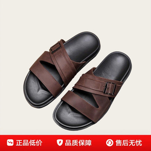 日本品牌LP男士拖鞋牛皮时尚高端一字拖鞋休闲软底防滑沙滩凉拖鞋