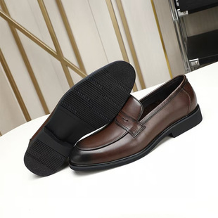 日本代购LP男鞋新款透气男士牛皮皮鞋新郎鞋一脚蹬商务正装休闲鞋