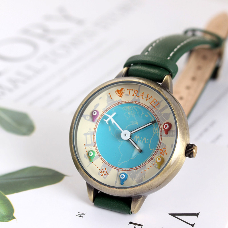 世界这么大，我想出去看看。 ins风手表女复古韩版小清新【mn家】