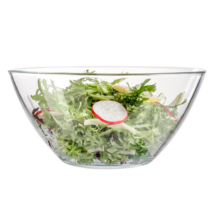 乐美雅家用钢化透明玻璃碗大号水果沙拉碗耐热高温甜品汤料理碗