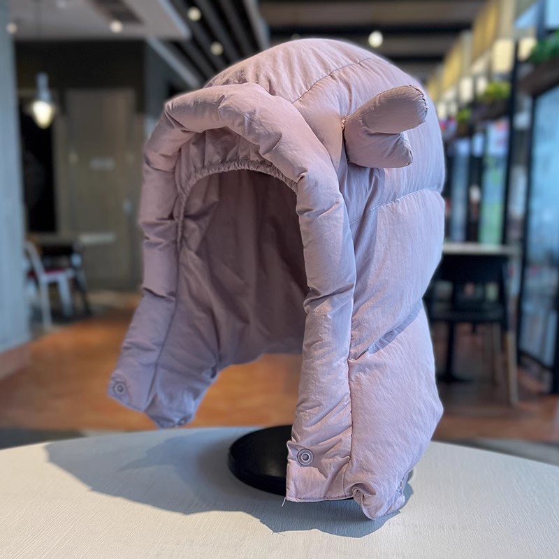 成人帽子秋冬季女雷锋帽大头围可爱鹿角保暖防风套头帽护耳帽