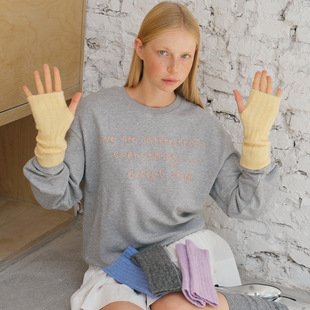 自制30%羊毛混纺纯色针织半截手套女冬季保暖可触屏韩系毛线手套