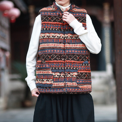 费尔岛羊羔毛马甲外套男款冬季加厚摇粒绒坎肩背心高级感无袖棉服