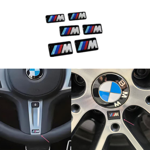 适用于宝马运动套装M标X3X4X5X6M3系X1轮毂盖贴方向盘滴胶立体贴