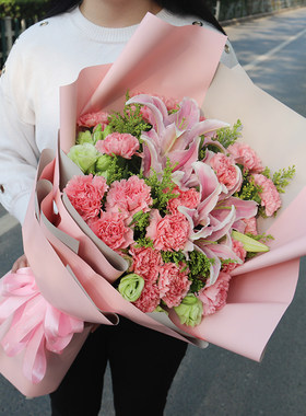 武汉同城深圳重庆杭州百合花束