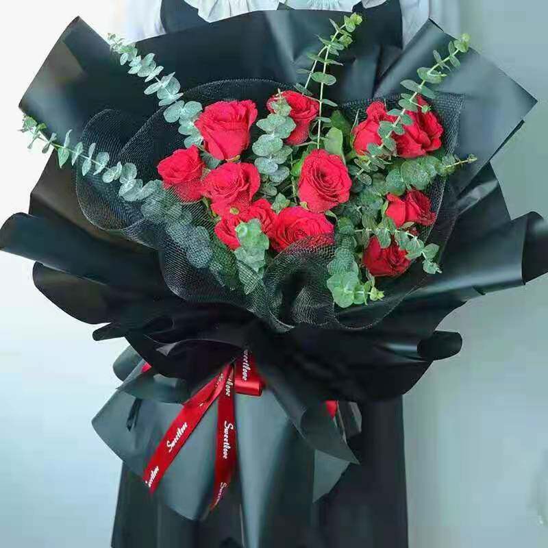 西安鲜花花店同城速递51枝香槟玫瑰红玫瑰花束送女友生日道歉纪念