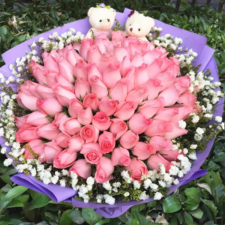 99朵玫瑰花束情人节母亲节生日求婚鲜花速递同城合肥安庆送花上门