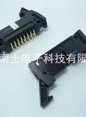 精工南士 DC2-16P 镀金 90度弯脚 弯针 牛角插座 2.54mm间距 黑色