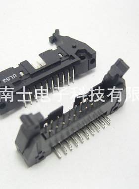 FRC DC2-20P 弯脚 弯针 ISP接口 JTAG 牛角插座 2.54mm间距 黑色