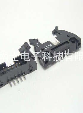 FRC DC2-14P 弯脚 弯针 ISP接口 JTAG 牛角插座 2.54mm间距 黑色