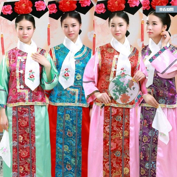 清朝古装女还珠格格旗服公主宫女嬷嬷甄嬛传服饰旗袍大码宫廷