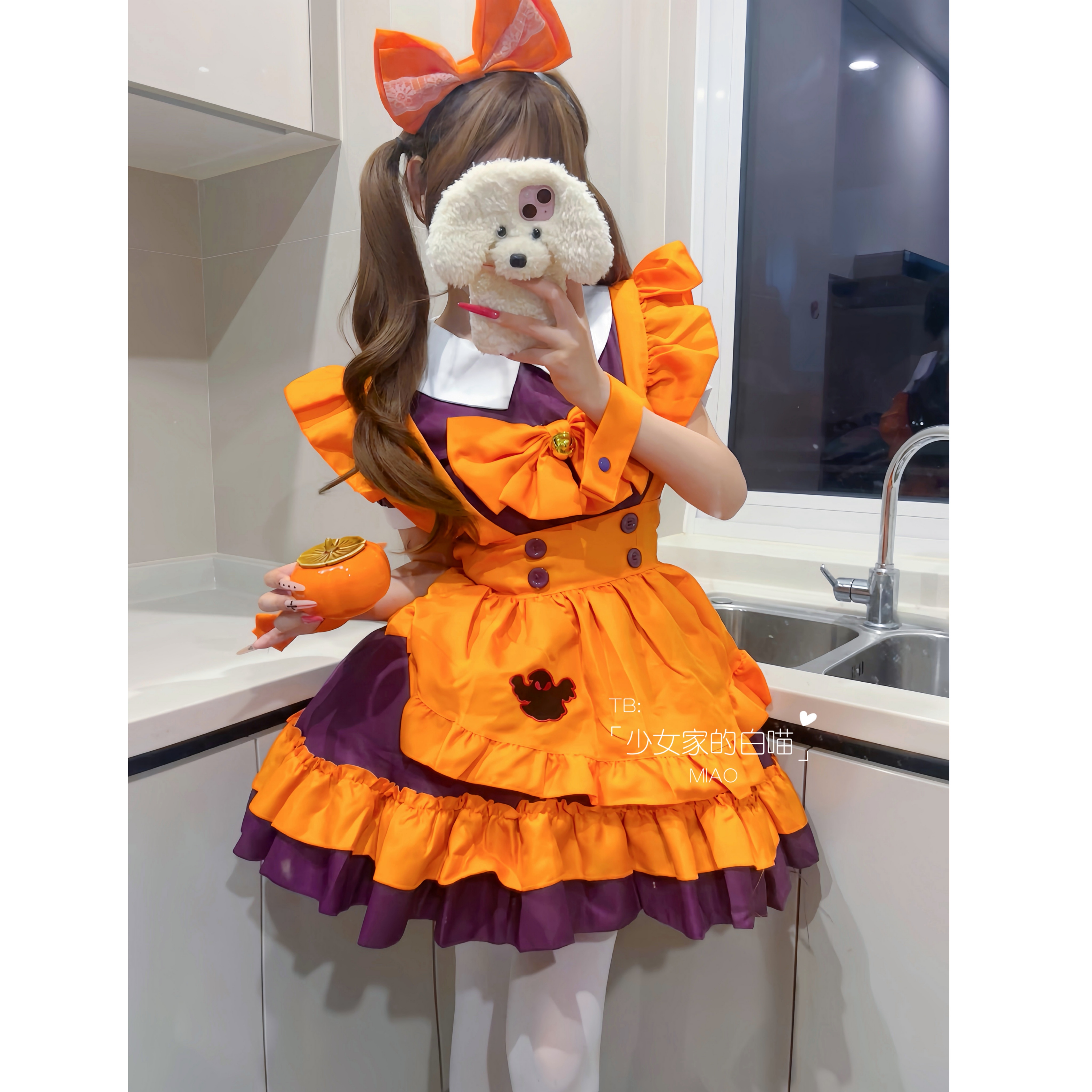 万圣节南瓜女仆装洛丽塔连衣裙
