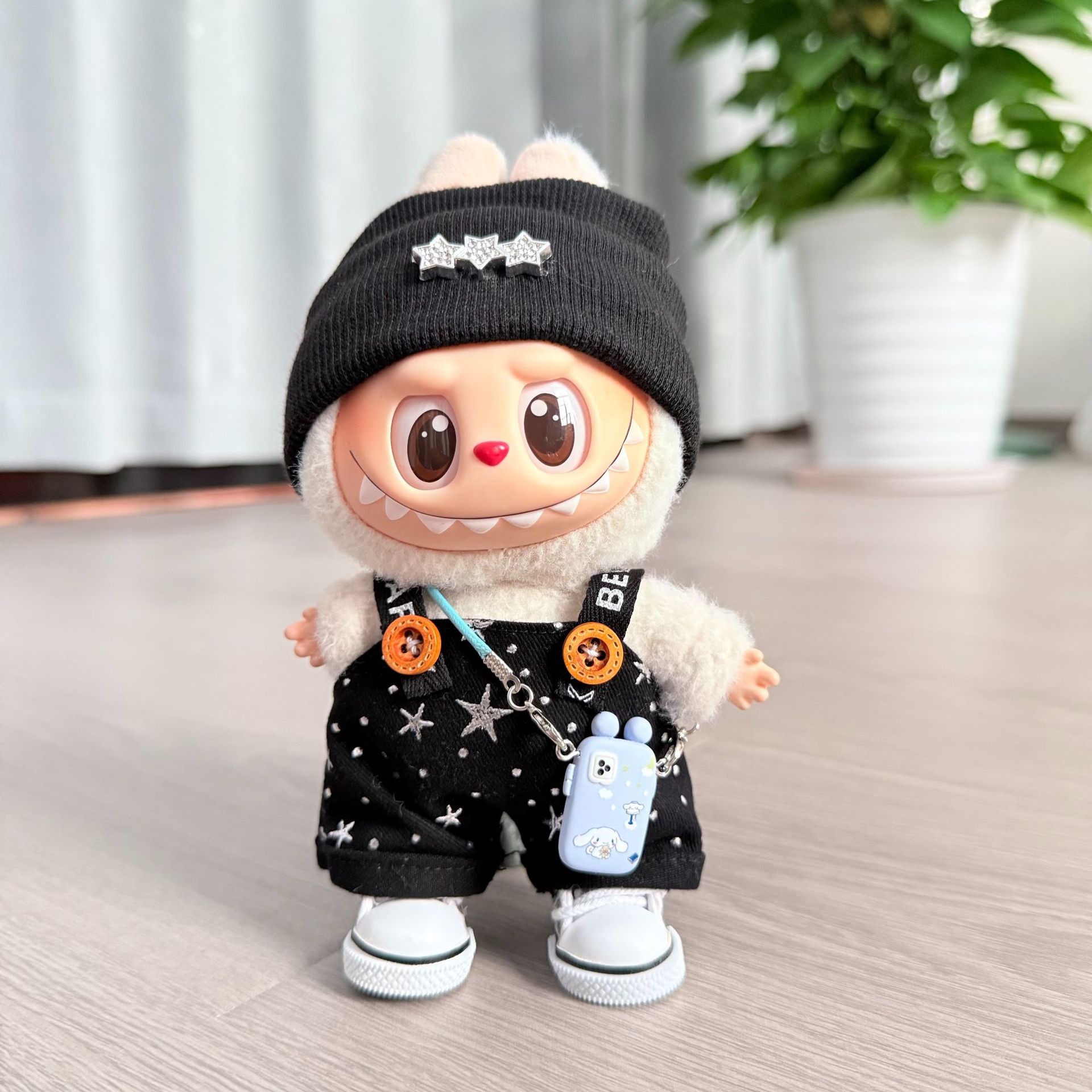 仅售娃衣】一二三代钥匙扣Labubu衣服挂件拉布布娃衣夜空星点服萌
