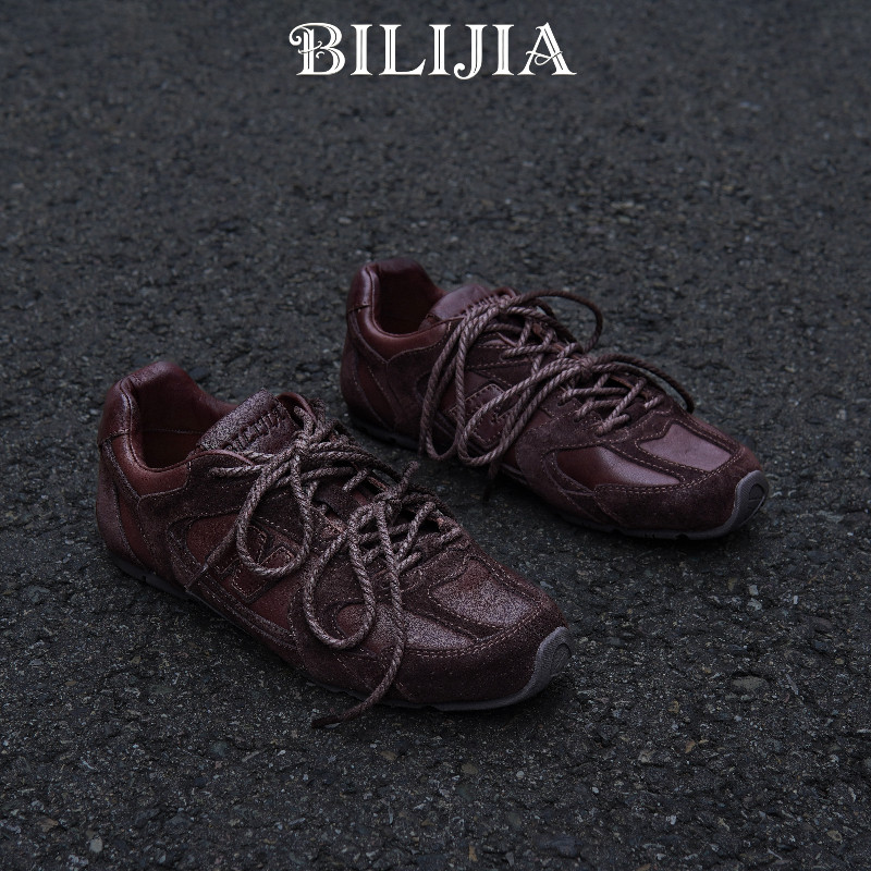 BILIJIA|德训鞋植鞣复古休闲运动鞋低帮系带浅口女士DX022