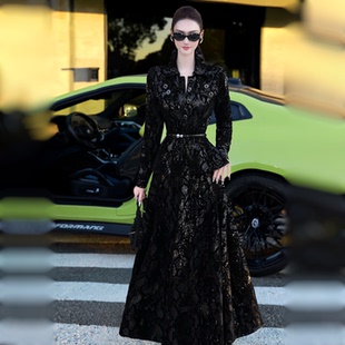 秋冬整套穿搭珠片印花气质套装 减龄上衣高腰长裙两件套 裙2025新款