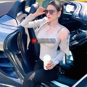 型色缤纷小众性感挂脖背心短衬衣两件套2025新款 酷辣穿搭套装