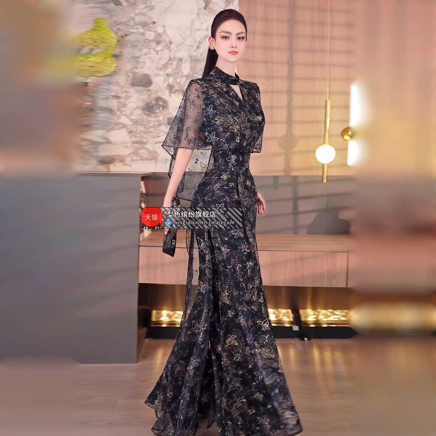 夏季时尚网纱连身长裤2026新款原创性感女神范气质设计感连体裤