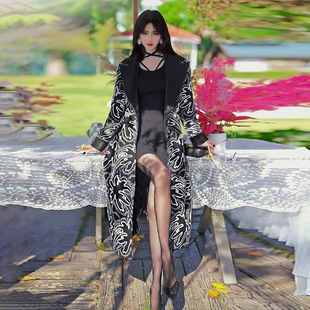 断码 夹棉毛呢大衣大翻领过膝中长款 清仓 气质时尚 外套 冬季